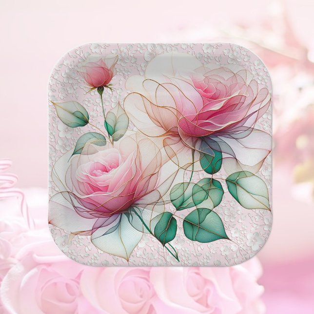 Plato De Papel Chiffon Pink Rose (Subido por el creador)