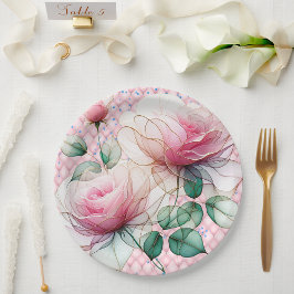 Plato De Papel Chiffon Rosa