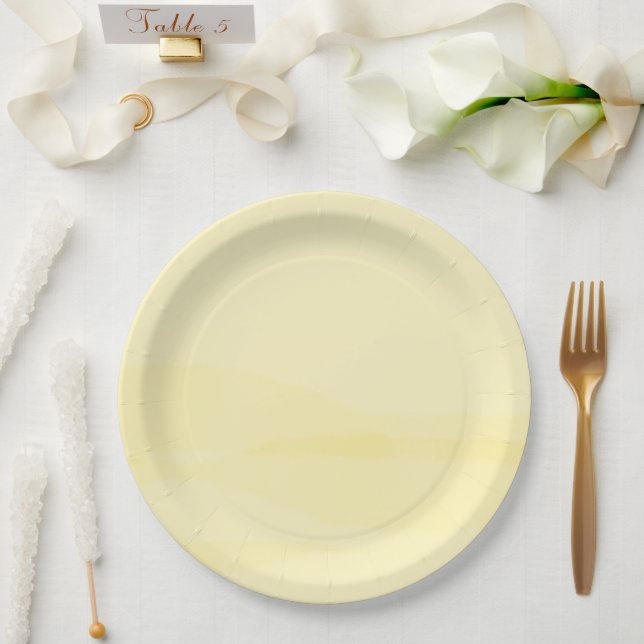 Plato De Papel Chifón de limón acuarela (Boda)