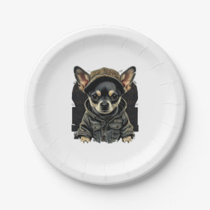 Plato De Papel Chihuahua Guay Perro rap Hip-Hop Gangster