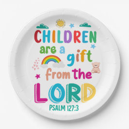 Plato De Papel "Children Are a Gift from the Lord" 