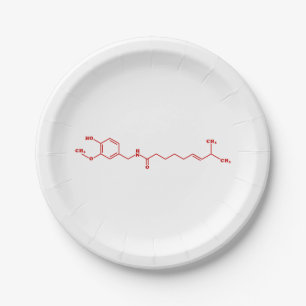 Plato De Papel Chili Capsaicin Fórmula Química Molecular