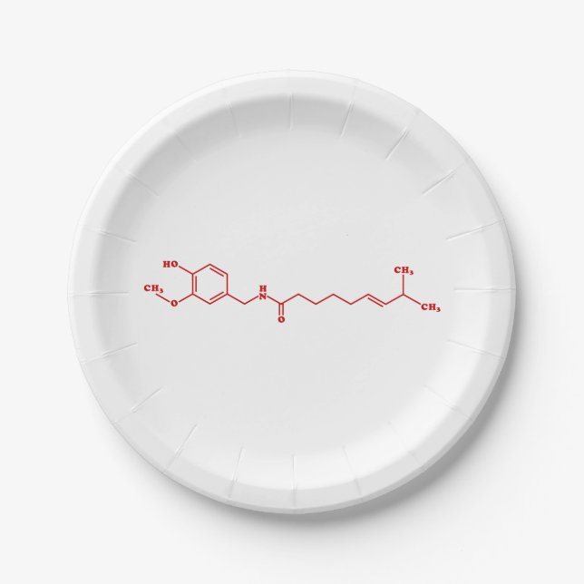 Plato De Papel Chili Capsaicin Fórmula Química Molecular (Anverso)