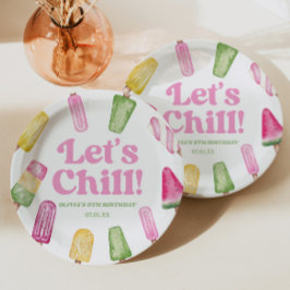 Plato De Papel Chill Popsicle Retro Popsicle Party