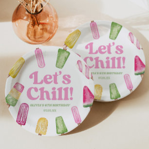 Plato De Papel Chill Popsicle Retro Popsicle Party