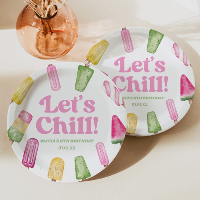 Plato De Papel Chill Popsicle Retro Popsicle Party (Subido por el creador)