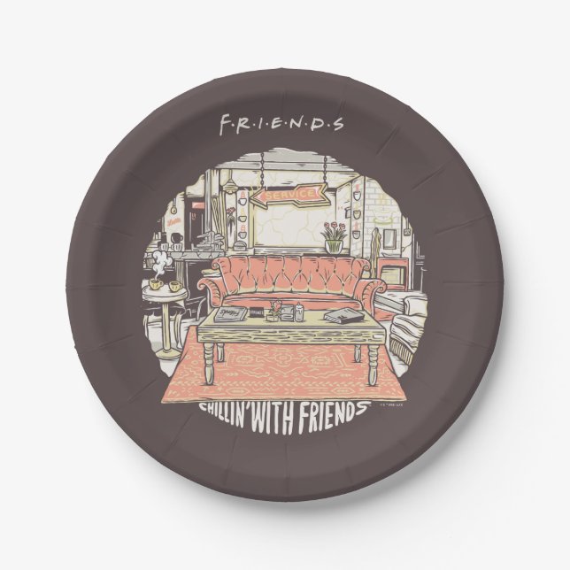 Plato De Papel Chillin' con Personalizado FRIENDS™ (Anverso)