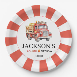 Plato De Papel Chimenea de bomberos de coches de bebé placas de p