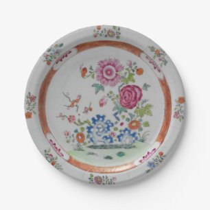 Plato De Papel China del chinoiserie del jardín del estampado de