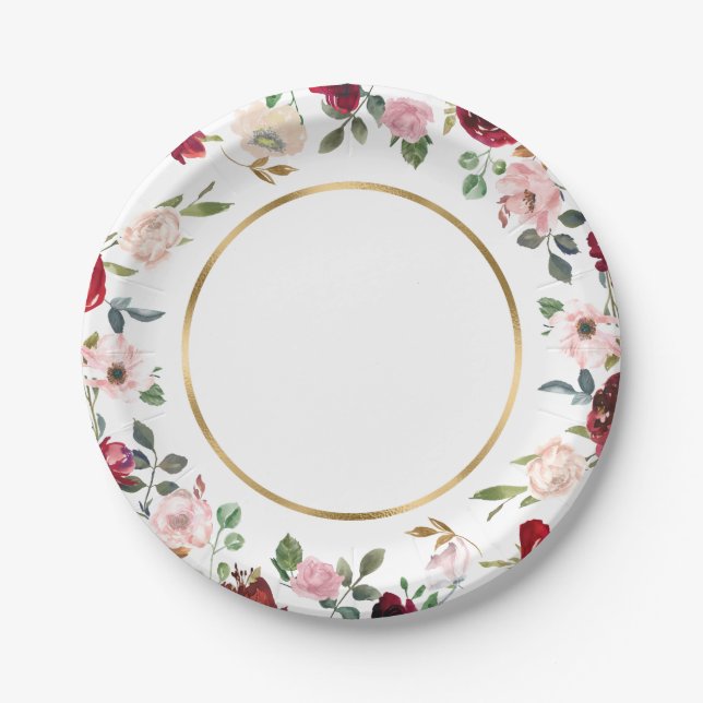 Plato De Papel China floral (Anverso)