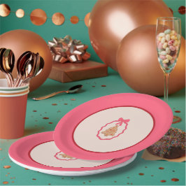 Plato De Papel Chingerbread Christmas Tree Pink Christmas Plate