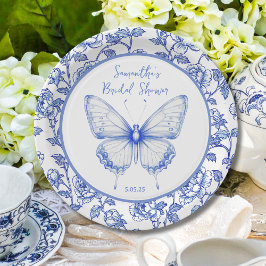 Plato De Papel Chinoiserie Butterfly Bridal Shower