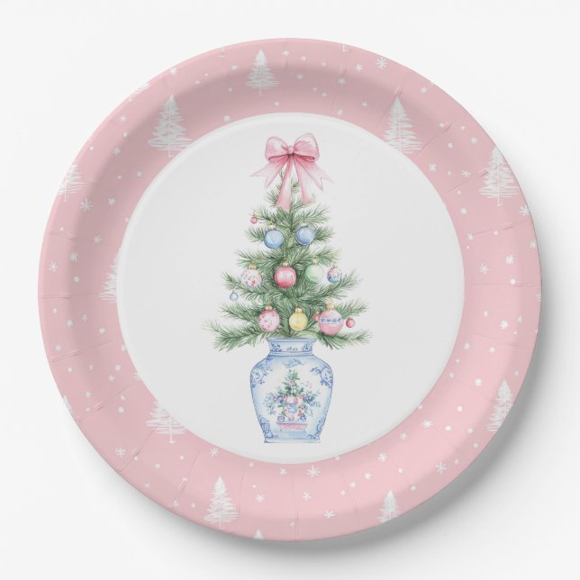 Plato De Papel Chinoiserie Christmas Paper Plate (Anverso)