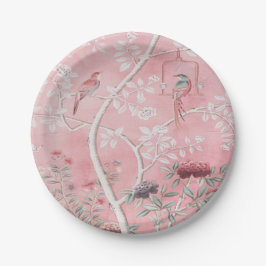 Plato De Papel Chinoiserie rosa