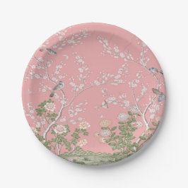Plato De Papel Chinoiserie rosa