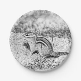 Plato De Papel Chipmunk Sketch