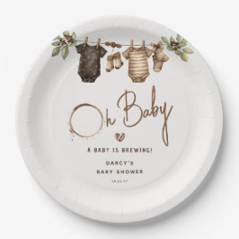 Plato De Papel Chocolate Baby Shower' Fiesta de Bebé