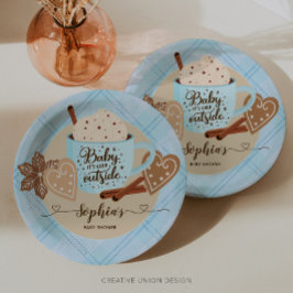 Plato De Papel Chocolate caliente Baby Shower Boy