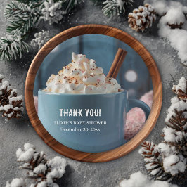 Plato De Papel Chocolate caliente con crema batida Baby Shower ac