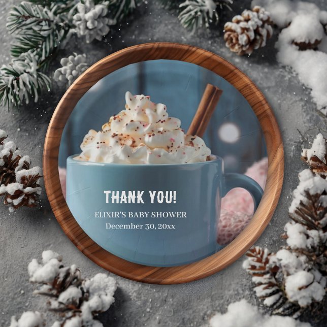 Plato De Papel Chocolate caliente con crema batida Baby Shower ac (Subido por el creador)