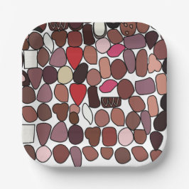 Plato De Papel Chocolate Candy Confección Fiesta de cumpleaños