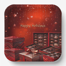 Plato De Papel Chocolate Candy Holiday Paper Plate
