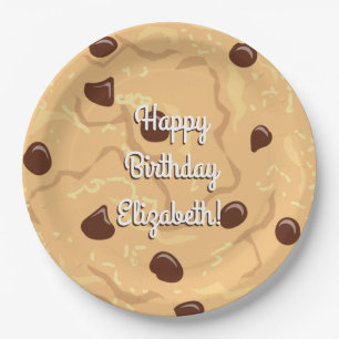 Plato De Papel Chocolate Chip Cookie Niños Primer Fiesta de cumpl