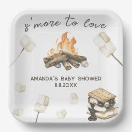 Plato De Papel Chocolate con malvavisco y acuarela para baby show