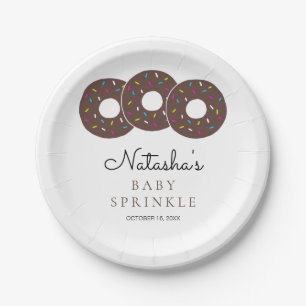 Plato De Papel Chocolate cutáneo donuts Baby Shower