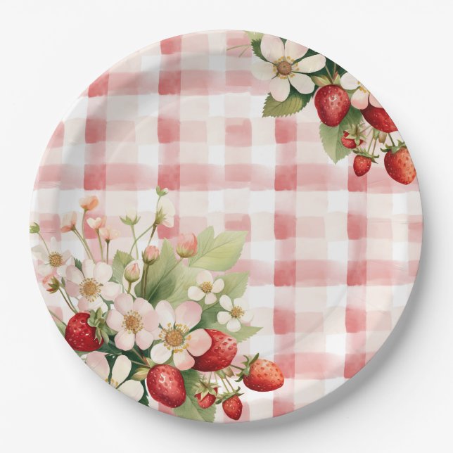 Plato De Papel Chocolate de Fresa Dulce Baby Shower (Anverso)
