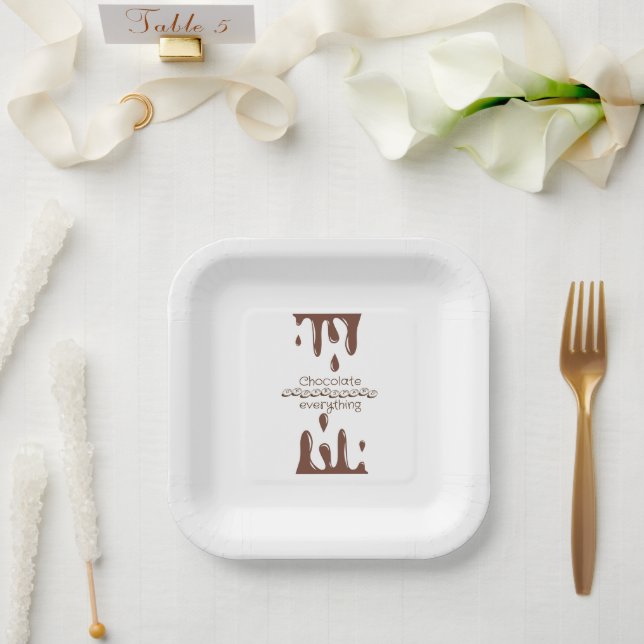Plato De Papel Chocolate divertido (Boda)
