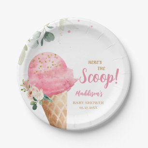Plato De Papel Chocolate Rosa Baby Shower