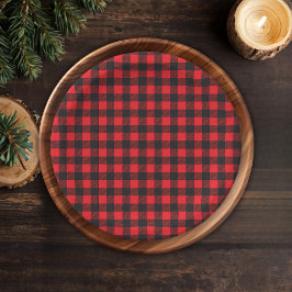 Plato De Papel ¡Chop Chop! Rustic Lumberjack Flannel Baby Shower