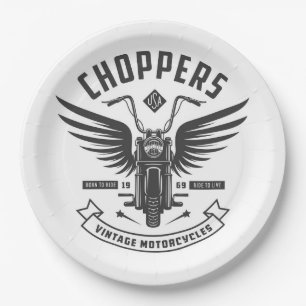 Plato De Papel Choppers Motocicletas Vintage