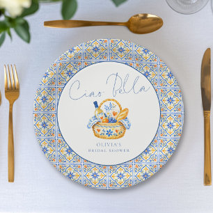 Plato De Papel Chorreada Mediterránea Italiana Ciao Bella Nupcial
