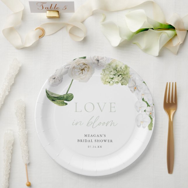 Plato De Papel Chorreo de Amor en Flor Novia Regadera (Boda)