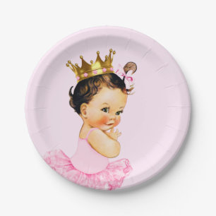 Plato De Papel Chorreo de Princesa Bailarina Tutú Baby Shower