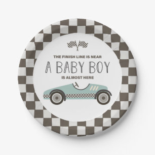 Plato De Papel Chorro de Bebé de Coche de Carreras Vintage