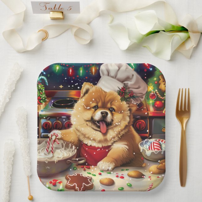 Plato De Papel Chow Chow Holiday Baking: Navidades festivos (Boda)