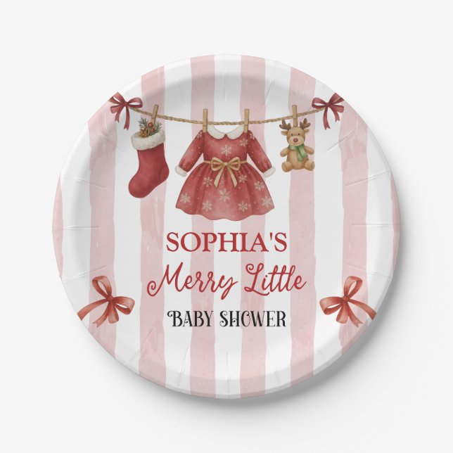 Plato De Papel Christmas Baby Shower  (Anverso)