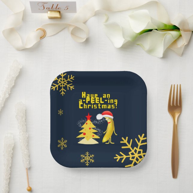 Plato De Papel Christmas banana (Boda)