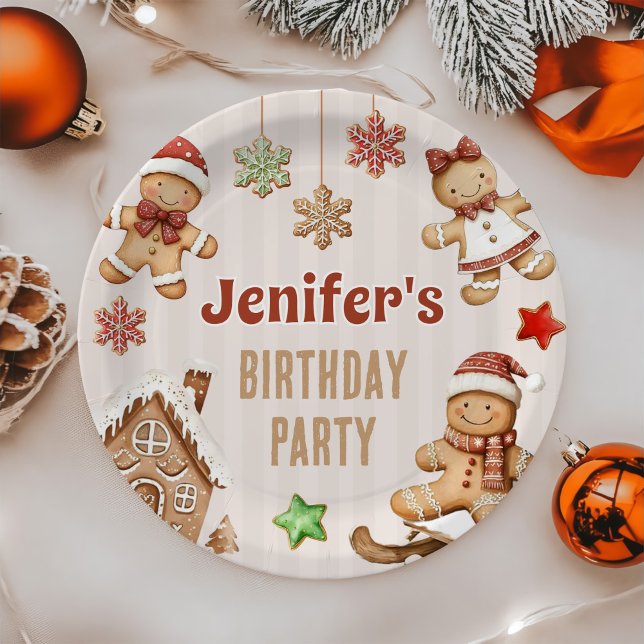 Plato De Papel Christmas Cookie Gingerbread Birthday (Subido por el creador)