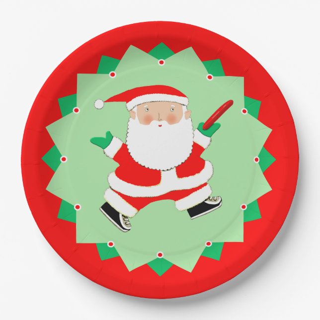 Plato De Papel Christmas Disc Golf Party (Anverso)