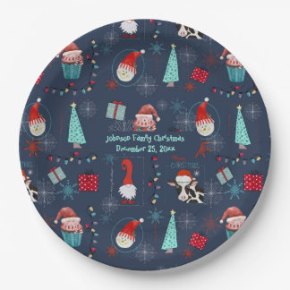 Plato De Papel Christmas Fun Custom Name and Date