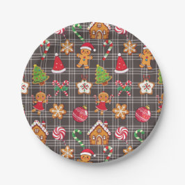 Plato De Papel Christmas Gingerbread Cookies Paper Plates