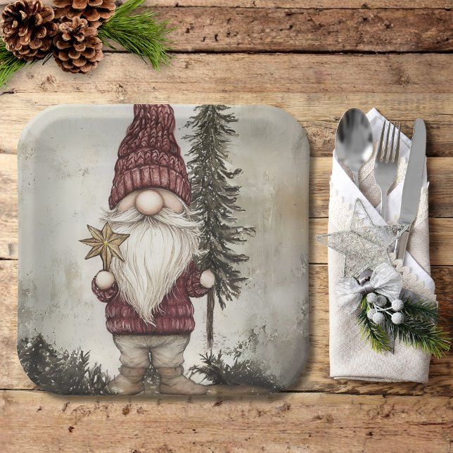 Plato De Papel Christmas Gnome for the Holidays (Subido por el creador)