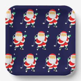 Plato De Papel Christmas Golf Holiday Party Paper Plates