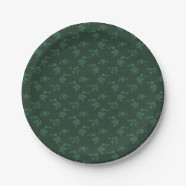 Plato De Papel Christmas Green Floral