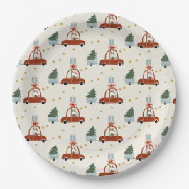 Plato De Papel Christmas Holiday Animal Illustration Paper Plates
