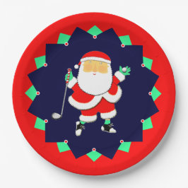 Plato De Papel Christmas Holiday Golf Party